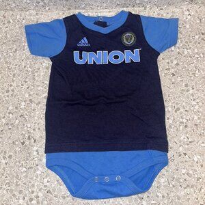 Adidas Philadelphia Union MLS Soccer 1 Piece Shirt Jersey Cotton 18 Months